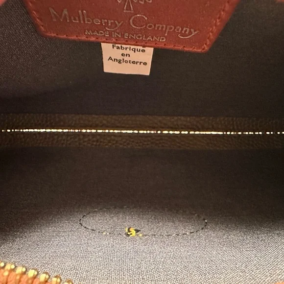 Mulberry Scotchgrain Wash Case/Clutch in Green Pebble/Chestnut - Picture 7 of 10